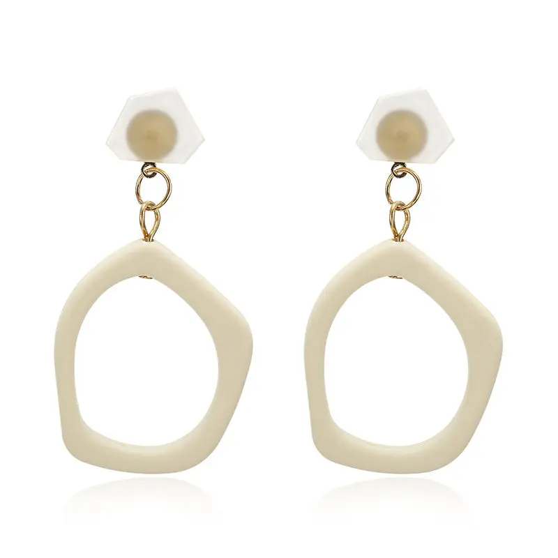 B Simple Design Geometric Earrings Square Rectangle Acetic Acid Resin Acrylic Earrings For Women Korean Style Fashion Pendientes - Окраска металла: B