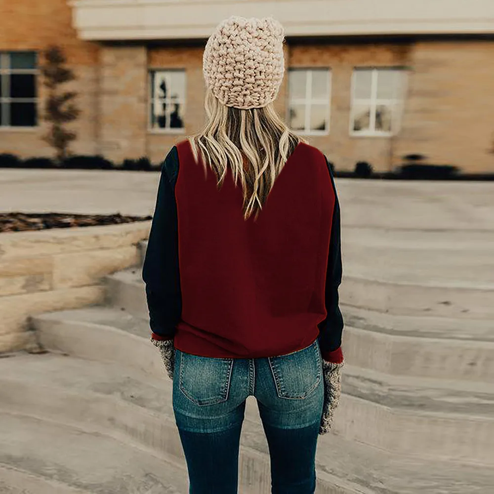 Новый 2018 Для женщин зимние Повседневное с длинным рукавом шить Цвет roupas feminina