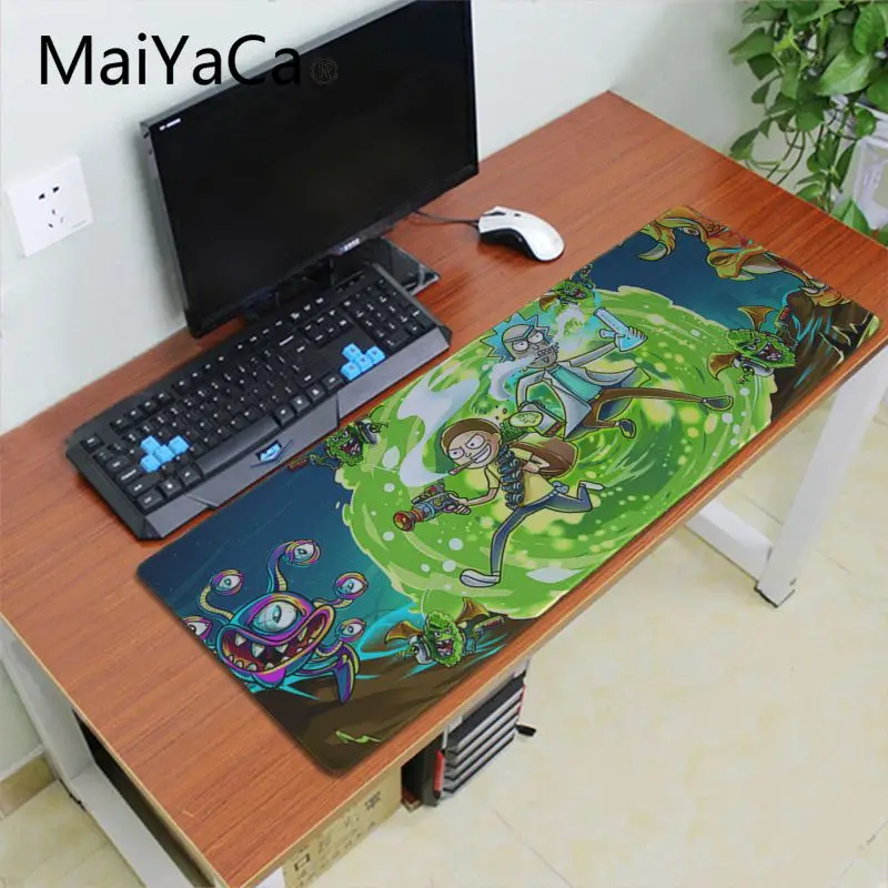Lock Edge 40X90cm Maiyaca Забавный коврик для мыши Рик и Морти в стиле Фэнтези, коврик для мыши резиновый, большого размера, компьютерный игровой коврик для мыши геймера, Настольный коврик - Цвет: Lock Edge 40X90cm