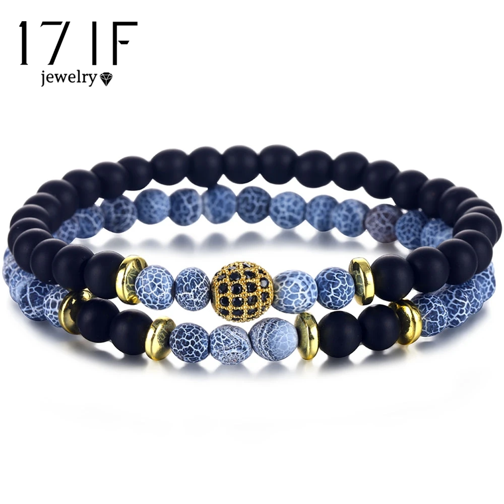 2 шт./комплект мужские и женские браслеты из натурального камня | Украшения