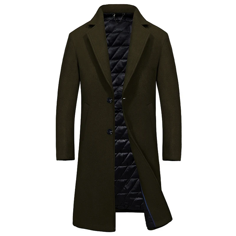 Мужская куртка теплая длинная кашемировая 3XL высокое качество 2017|overcoat male|wool jacket