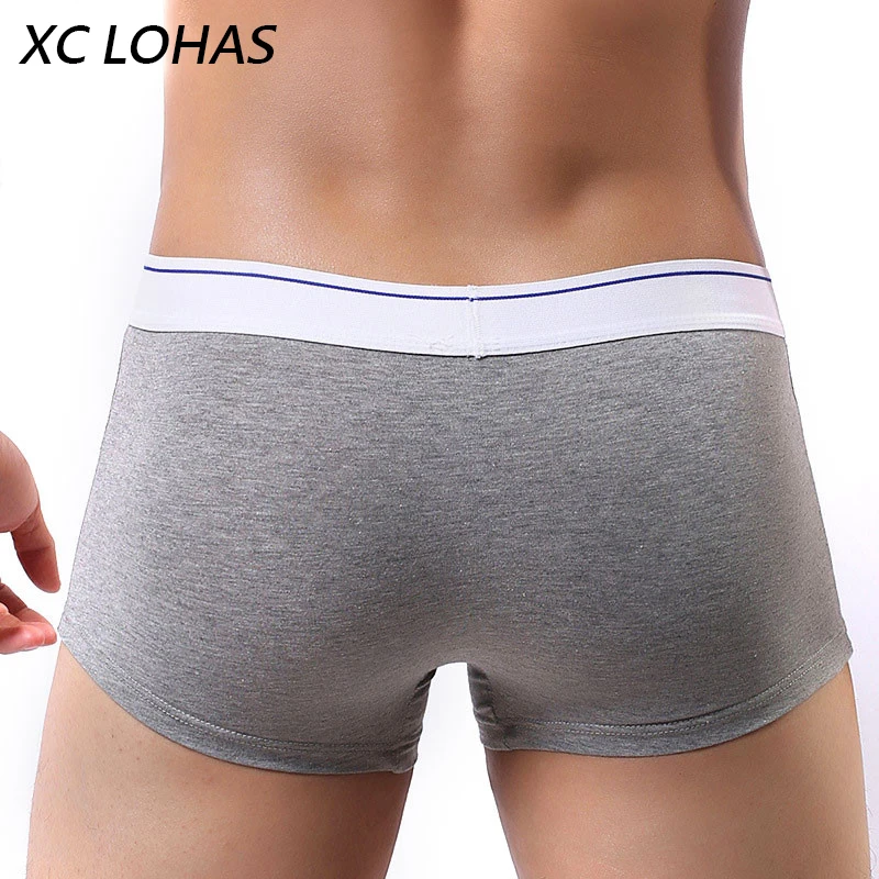 Сексуальное хлопковое Мужское нижнее белье боксеры дышащие Брендовые мужские