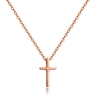 yun ruo fashion brand woman jewelry rose gold silver color cross pendant necklace 316 l stainless steel jewelry high polish