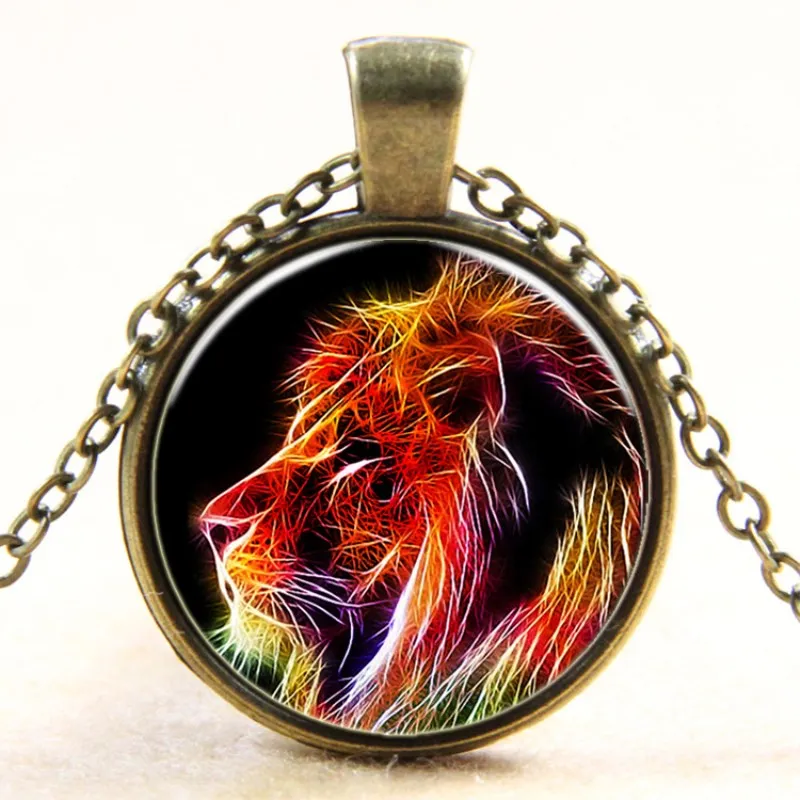 Новинка 2020 ожерелье с подвеской в виде фрактального льва винтажное животного