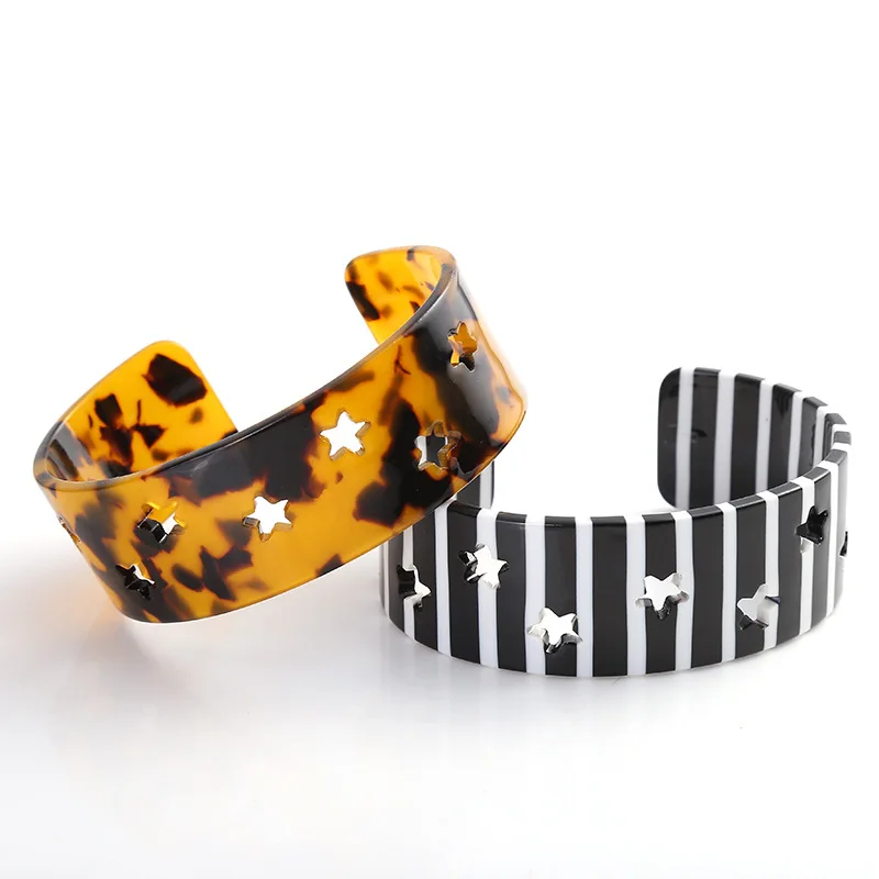 Женский браслет с леопардовым принтом ажурный ручной работы из акрилового