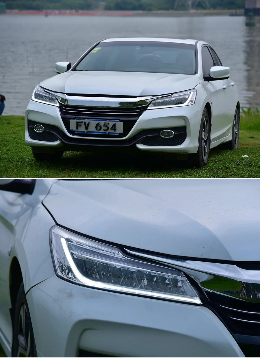 Фара сборка для Honda Accord светодиодный фары дневного света светодиодный течет Бег указатель поворота полный светодиодный источник света
