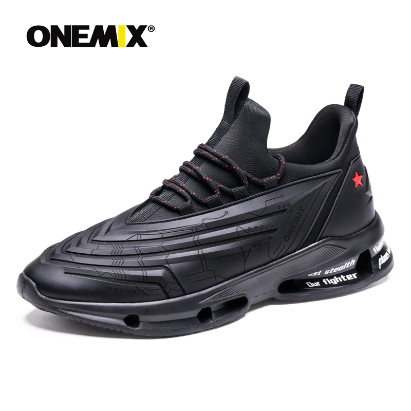 

ONEMIX Black Sneakers Men Outdoor Sport Shoes Lovers Shoes Male Running Shoes Breathable Walking Ladies Footwear Athletic Shoe