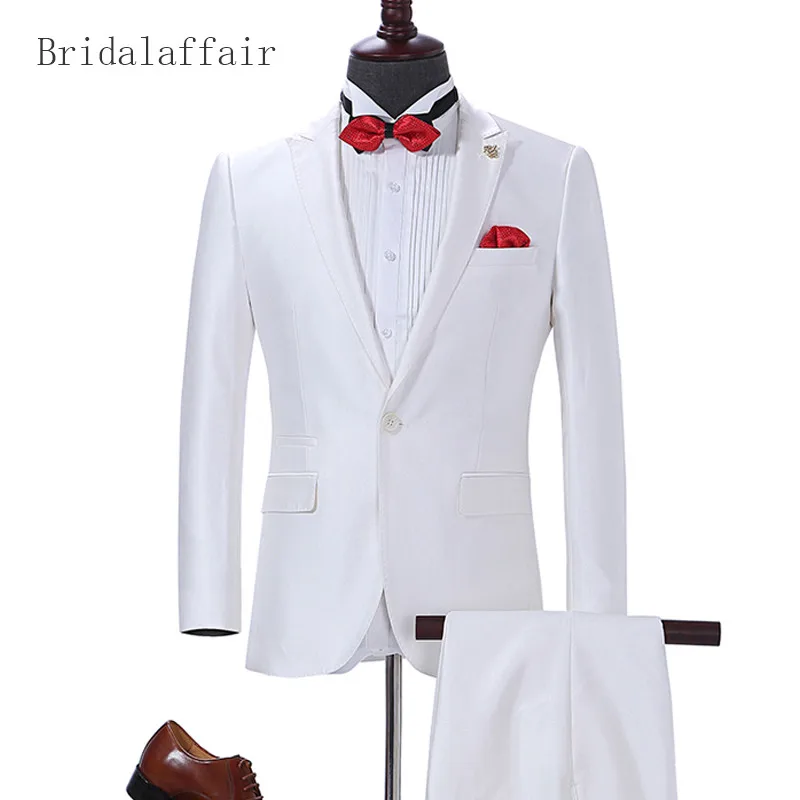 2018 блестящие мужские свадебные костюмы Bridalaffair официальный смокинг для жениха на