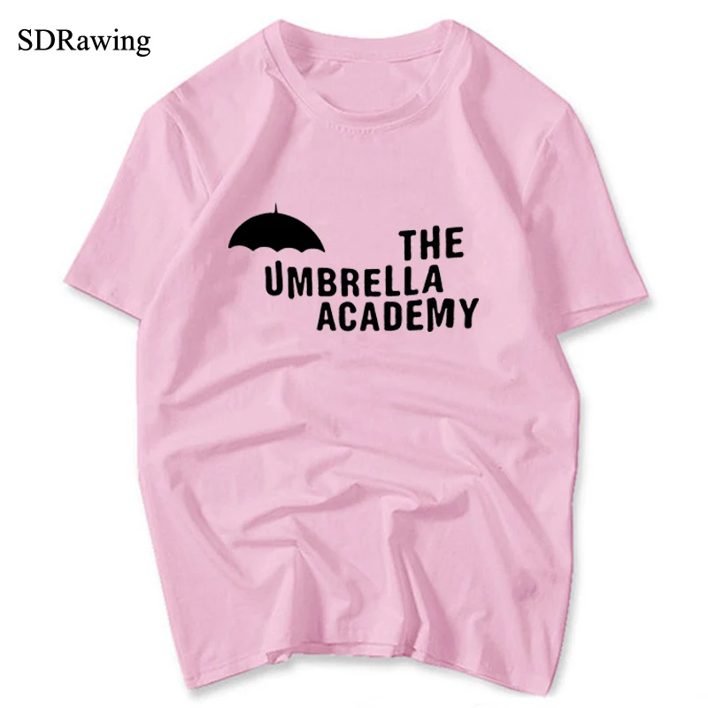 Женская хлопковая Футболка с принтом Зонтик Повседневная забавная футболка для