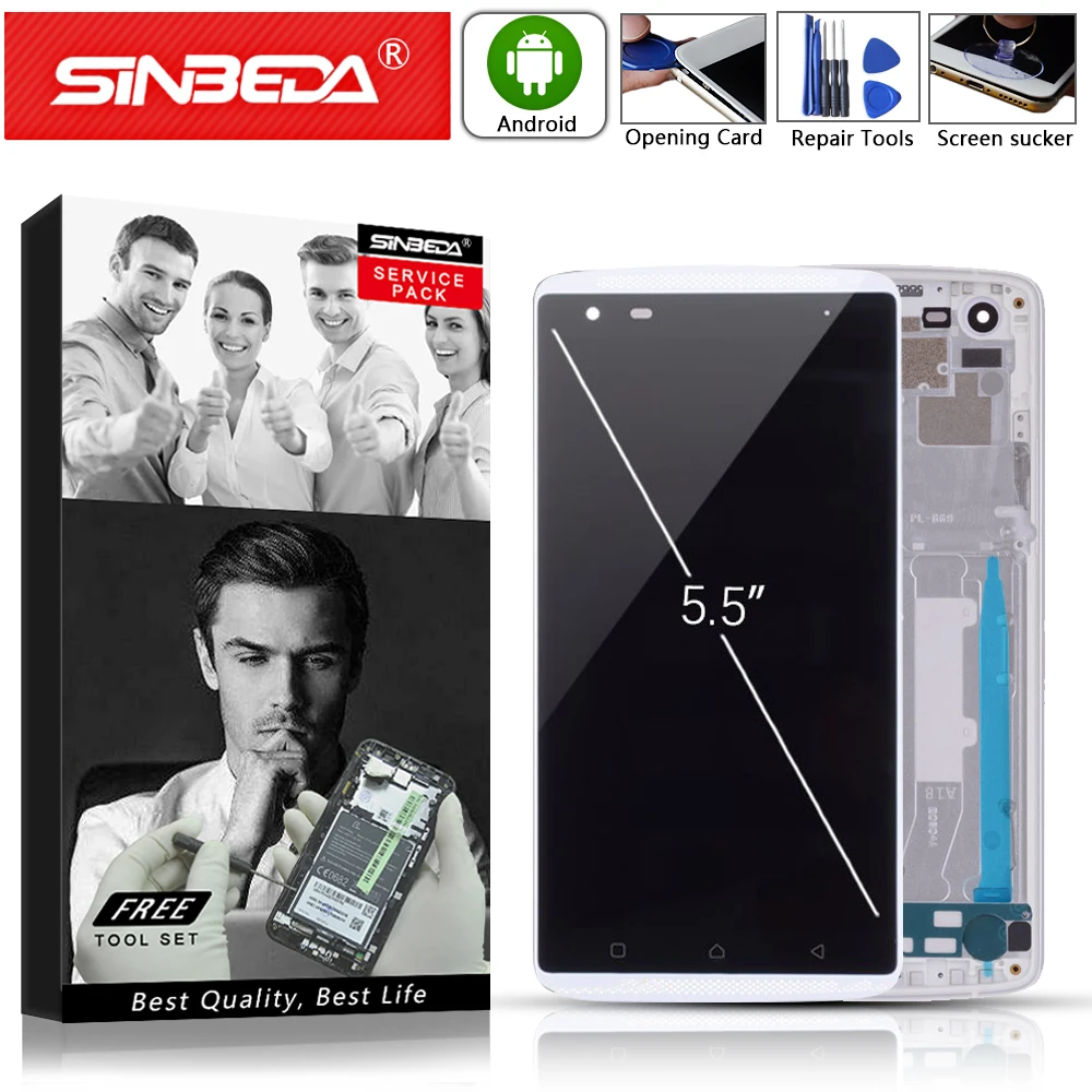 Сенсорный ЖК-экран с рамкой для Lenovo Vibe X3 5 дюйма дигитайзером в сборе оригинальный