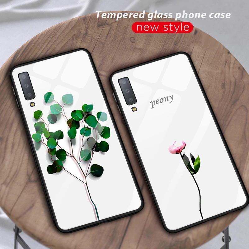 Чехол из закаленного стекла для телефона для samsung Galaxy A7 A750 S10 Plus S10e чехол силиконовый Бампер защитный чехол