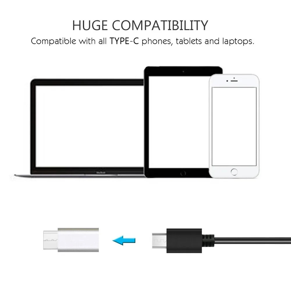Металлическое зарядное устройство Type C с Micro USB металлический штекер типа адаптер