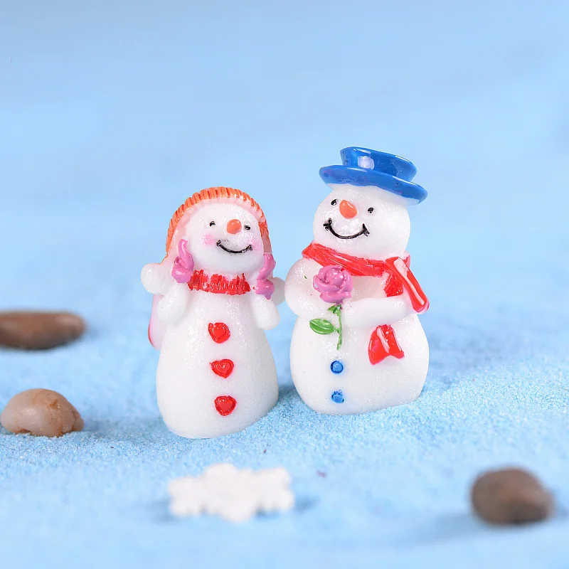 Миниатюрная фигурка Lover Snowman Мини фигурки для Рождественского украшения дома