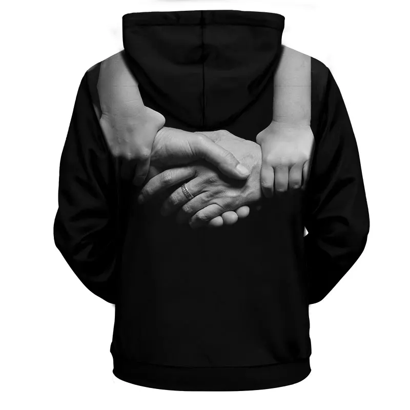 

YOUTHUP Male 3d Hoodies Hand In Hand 3d Print Cool Hooded Hoodies Men 3d Sweatshirts Hipster 3d Pullover Streetwear Plus Size