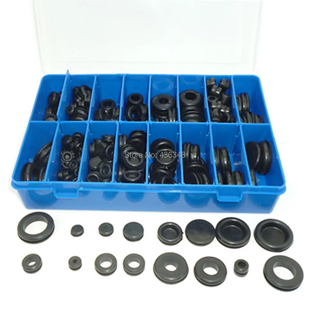 250 шт резиновые втулки в ассортименте набор заглушки проводов кабель гаража