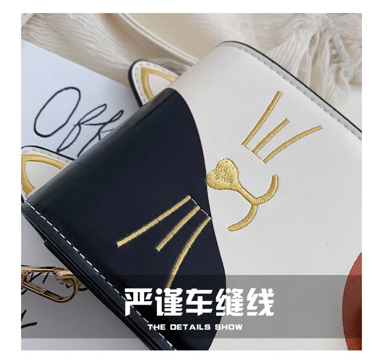 Fashion women Cute Cat Handbag Vintage Shoulder Bags Messenger Bags PU Leather Mini Handbags Cartoon Purse bag