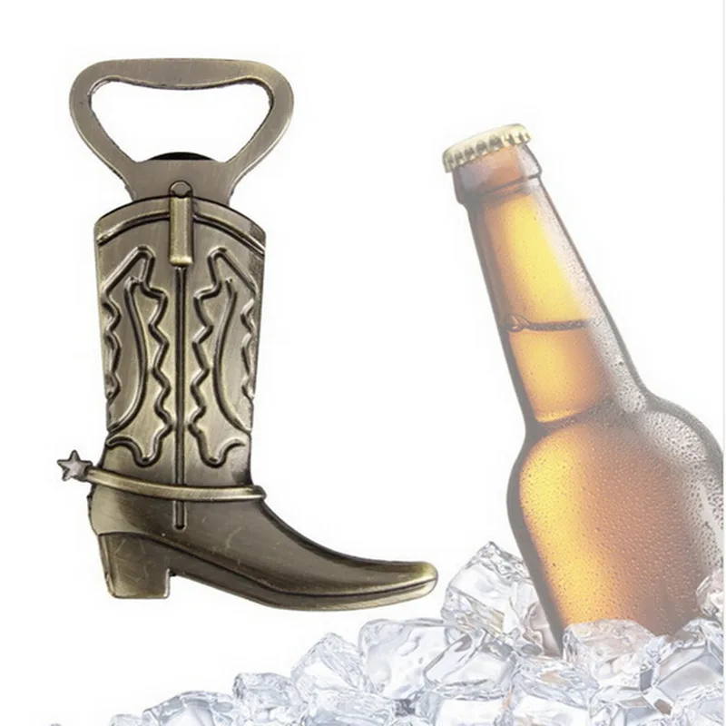 

Bronze Metal Cowboy Boot Design Bottle Opener Western Boots Beer Cap Openers Wedding&Bridal Shower Favors 15PCS