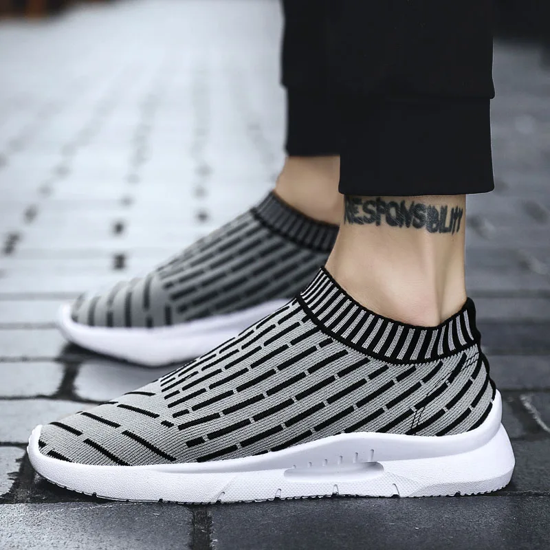 2019 Men Shoes Beathable Air Mesh Men's Casual Slip on Summer Sock Boat Masculino Adulto Home Comfortable Loafers | Мужская обувь