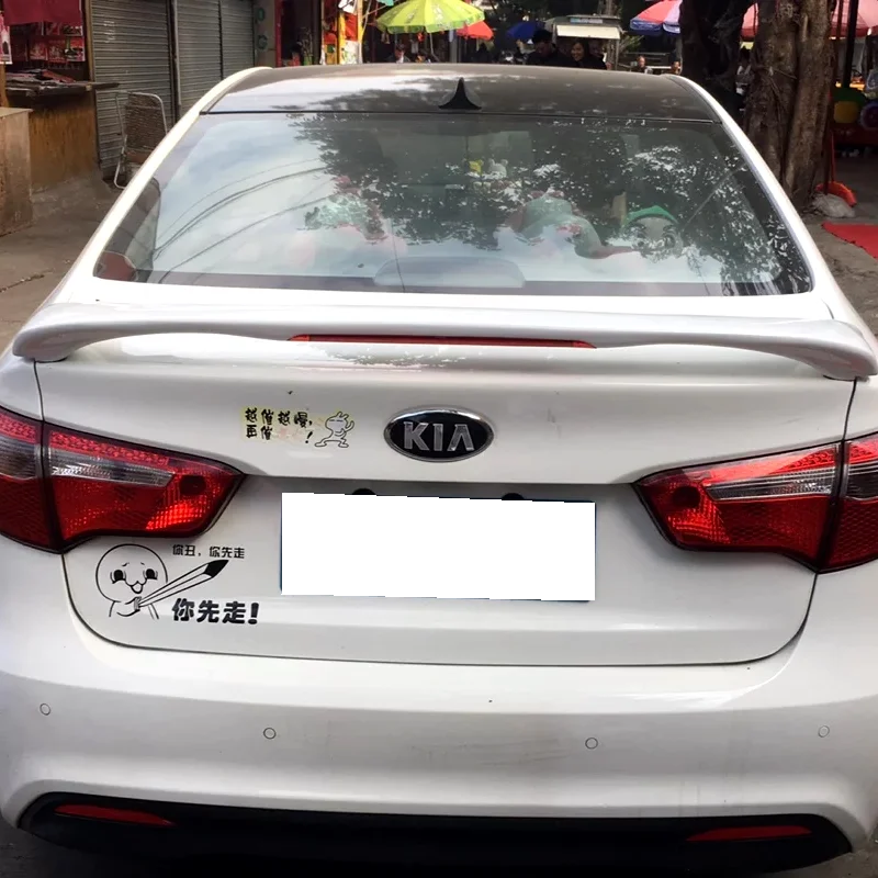 Для Kia RIO K2 2012- спойлер высокое качество абс материал заднее крыло грунтовка цвет задний спойлер для K2 спойлер с тормозом