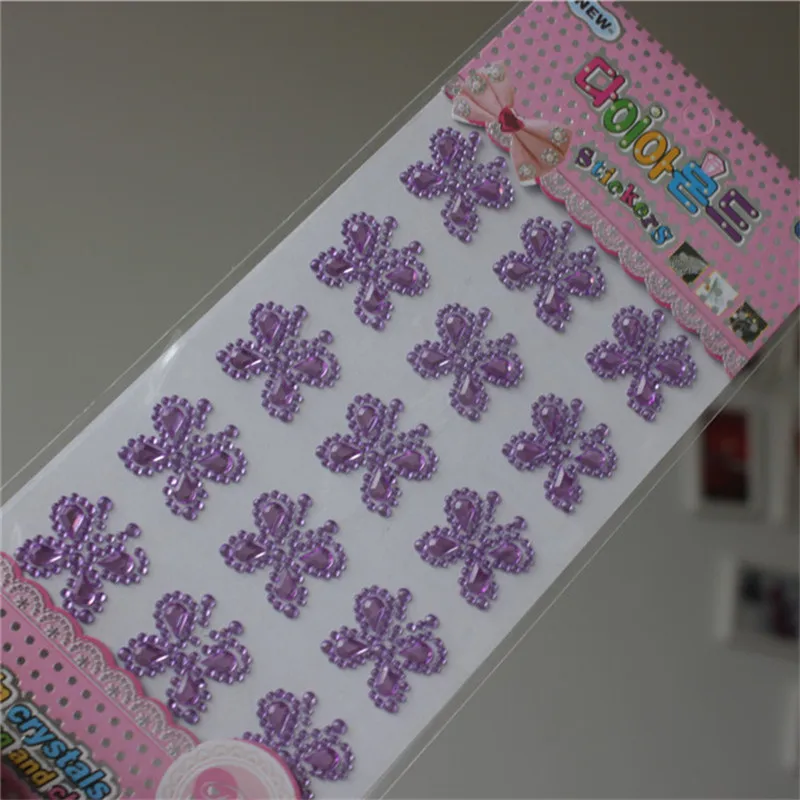 Акриловые Кристальные фиолетовые наклейки бабочки детские игрушки со стразами