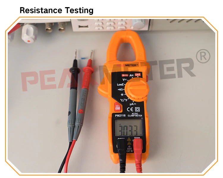 PEAKMETER PM2118 Портативный Смарт AC/DC клещи мультиметр ток напряжение сопротивление непрерывность измерения тестер с NCV