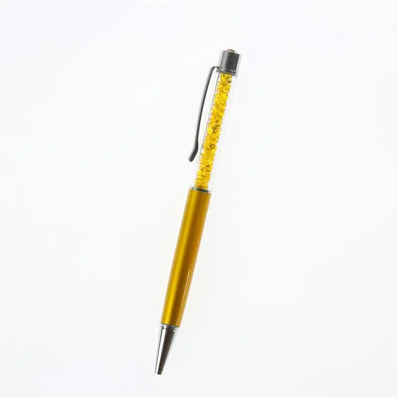 1 шт., креативная кристальная ручка, алмазные шариковые ручки, канцелярские шариковые ручки, стилус, 7 цветов, маслянистый черный, заправка 0,7 мм - Цвет: A