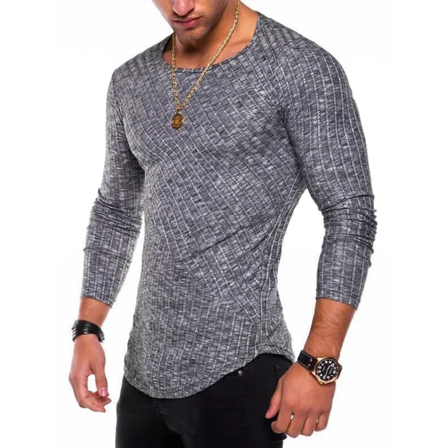 Большие размеры S 3XL Slim Fit свитер мужской 2018 весна осень тонкий o образный вырез