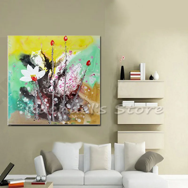 Бескаркасная картина на стене акриловая маслом абстрактный Рисунок цветочный