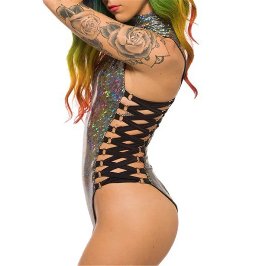 Женский слитный купальник с блестками женский сексуальный леопардовым принтом