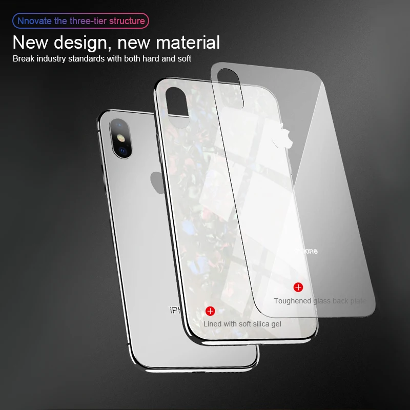 Роскошный стеклянный чехол RZP для телефона бампер iPhone X 6 s 7 8 Plus закаленное стекло +