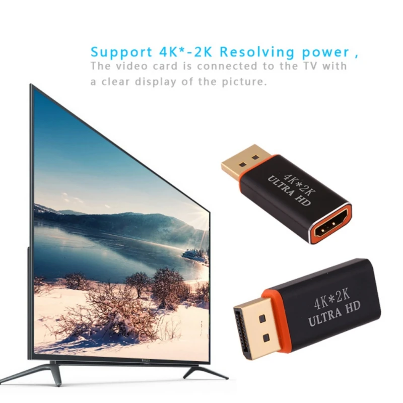 Новый адаптер DP к HDMI 4K Ultra HD 3D позолоченный DisplayPort конвертер мужские и женские