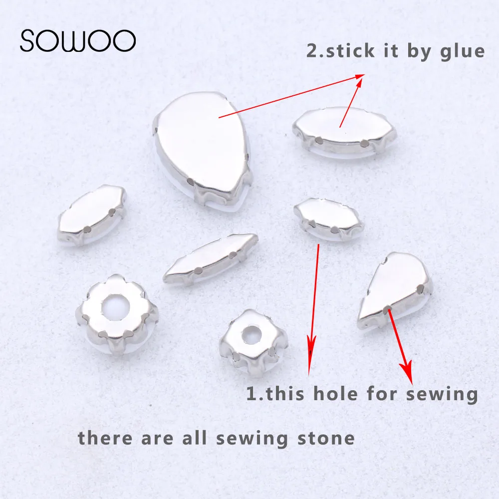 Сплошной белый цвет смешанные формы размеры пришить на горный хрусталь с когтями