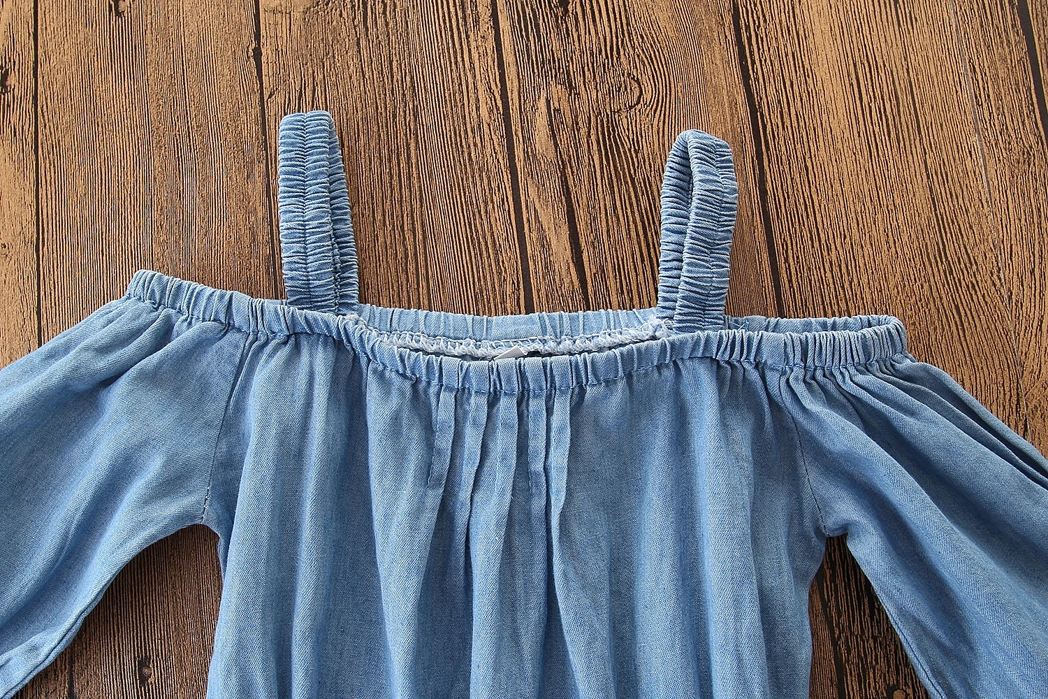 Детский комбинезон для маленьких девочек короткий джинсовый с оборками летняя