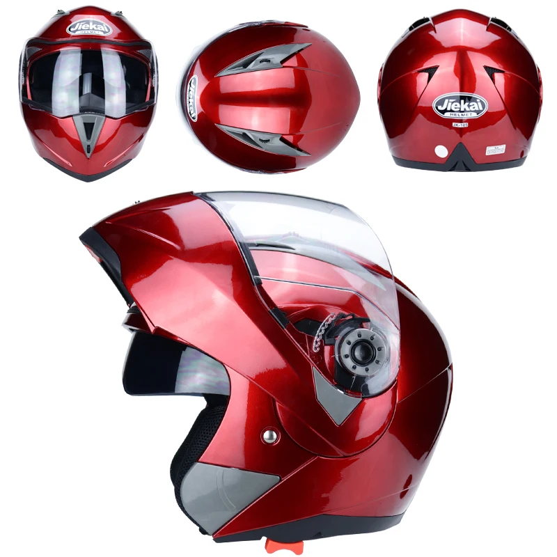 JIEKAI новейший модульный флип мото rcycle шлем casco moto с двумя линзами capacete da moto cicleta с внутренним солнцезащитным козырьком DOT 105 - Цвет: 3