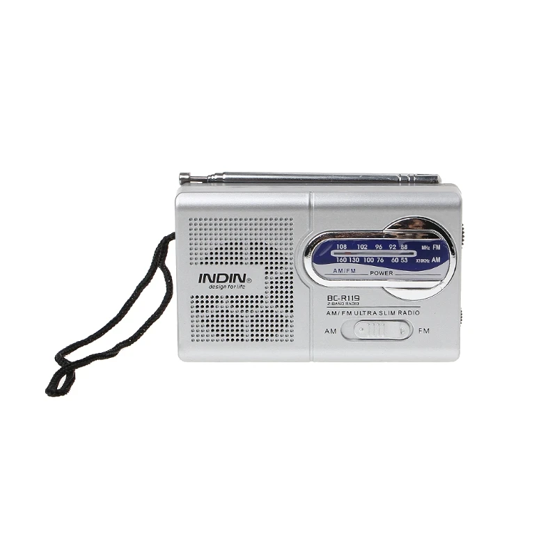 BC R119 портативное мини радио 2 полосный AM FM Всемирный приемник Выдвижная антенна DC