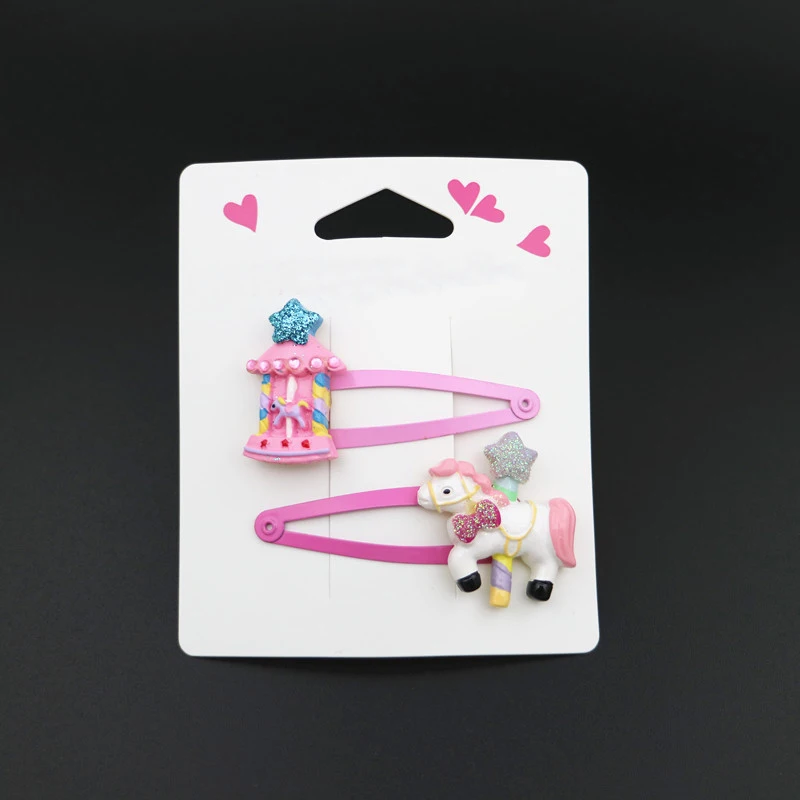 5cmBB clip bangs ice cream carousel princess hairpin jewelry children girl baby hair accessories holiday gift headdress | Детская одежда