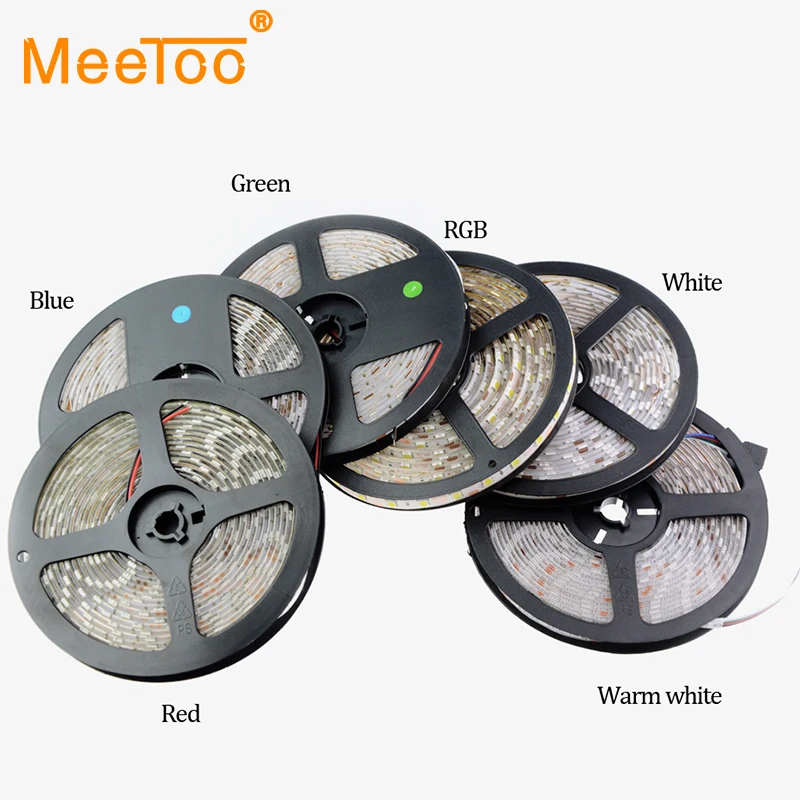 Светодиодная лента водонепроницаемая 5 м/рулон 12 в пост. Тока IP20 IP65 RGB SMD 5050 300