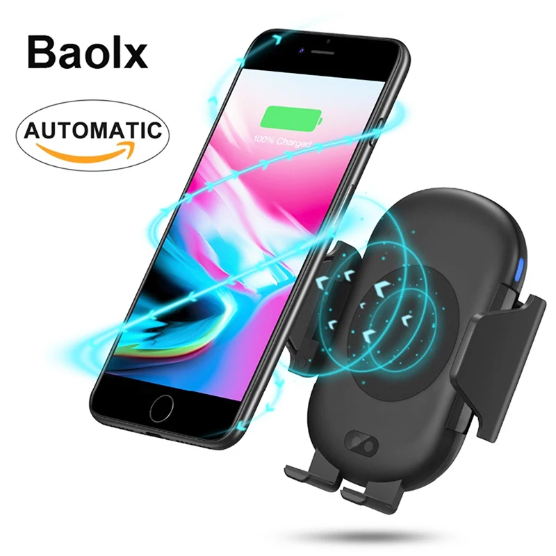 Беспроводное Автомобильное зарядное устройство QI для iPhone X 8 Plus Samsung S9 S8