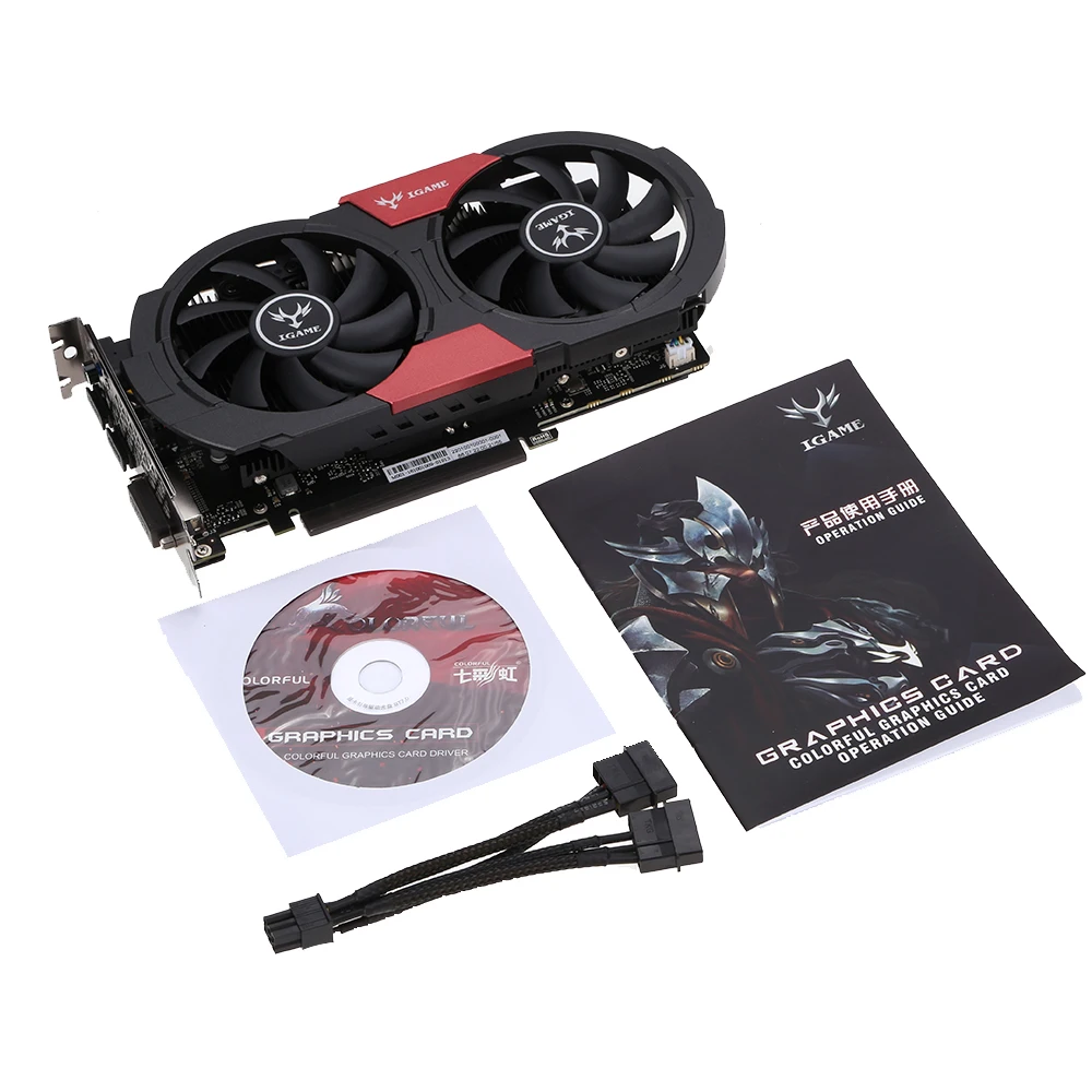 Цветная видеокарта NVIDIA GeForce iGame GTX1050 Графика карты графический процессор 2 Гб GDDR5 128bit игровая компьютерная шина PCI-E X16 видеокарта GTX1050 2 GB DVI+ HDMI+ DP