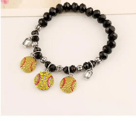 one piece mix sport style soccer/basket ball/base ball/volley ball/ charm crystal beads stretch bracelet xyb114 | Украшения и