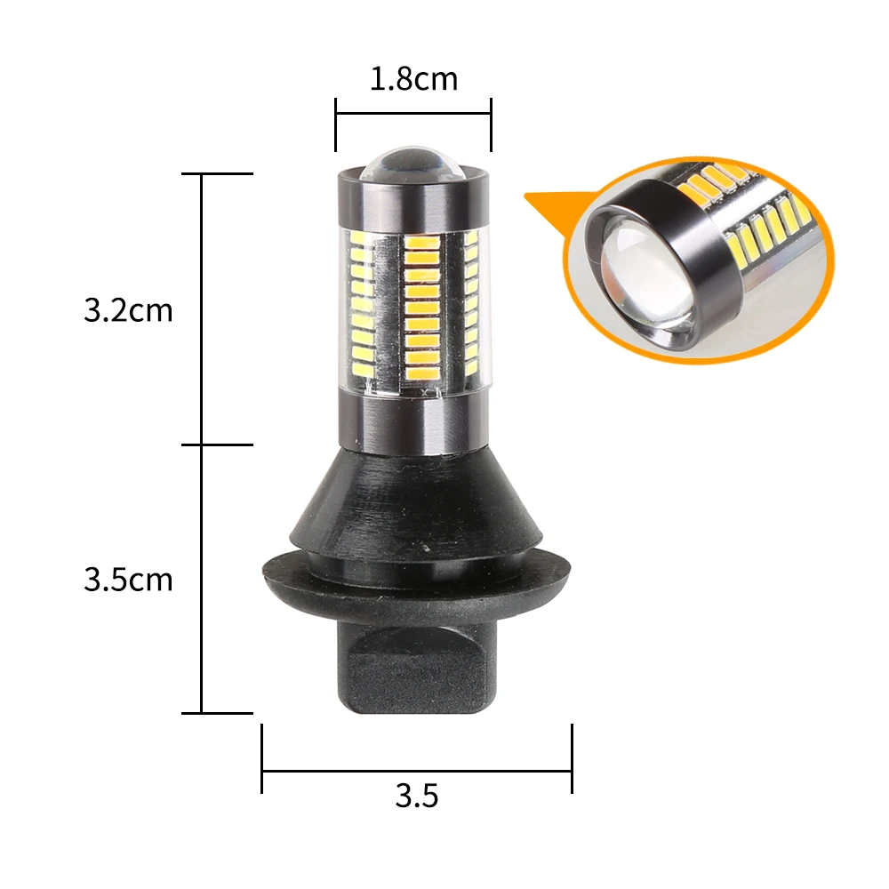Автомобильный 1156 BAU15S PY21W BA15S T20 7440 66SMD DRL Дневной ходовой светильник белый/янтарный