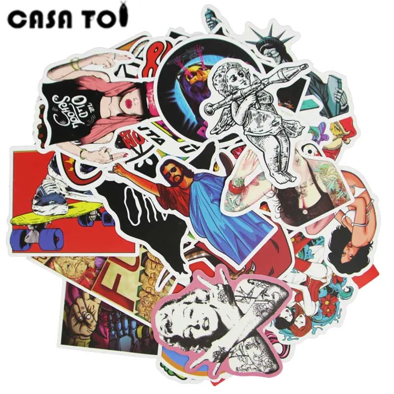 50 Pcs PVC Waterproof Wall Sticker on Laptop Car Luggage Skateboard Motorcycle Refrigerator Stationery Stickers | Игрушки и хобби