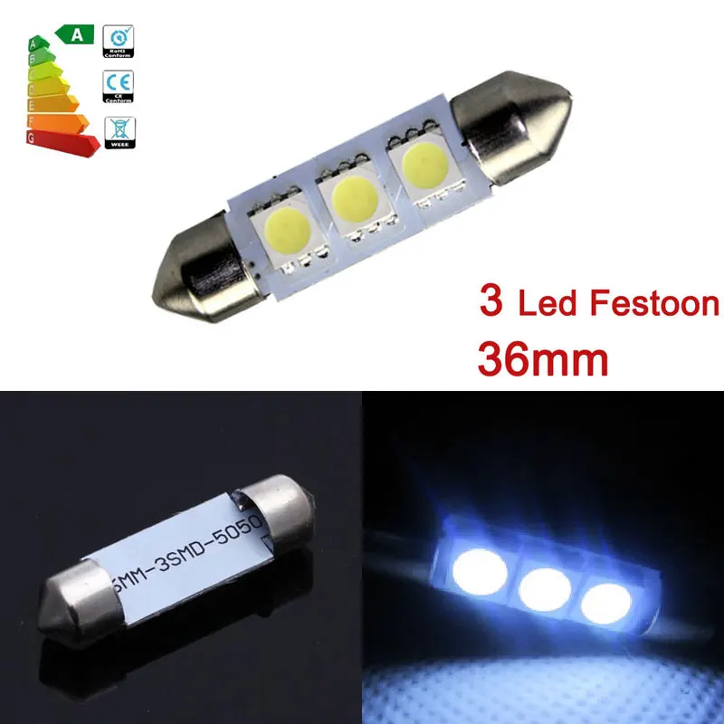 Фото SPEVERT белый 36 мм 5050SMD C5W 3 LED гирлянда лампы Купол огни Крытый челнок лампы 36mm led SPEVERT белый 36 мм 5050SMD C5W 3 LED гирлянда лампы Купол огни Крытый челнок лампы 36mm led