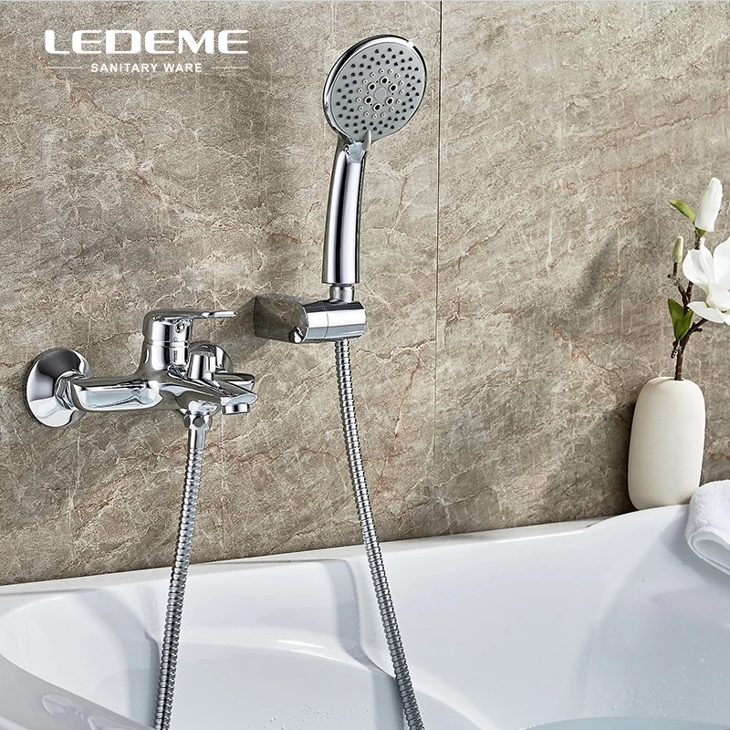 LEDEME смеситель для ванны набор душа латунный душ тела с 5-функциональной насадкой