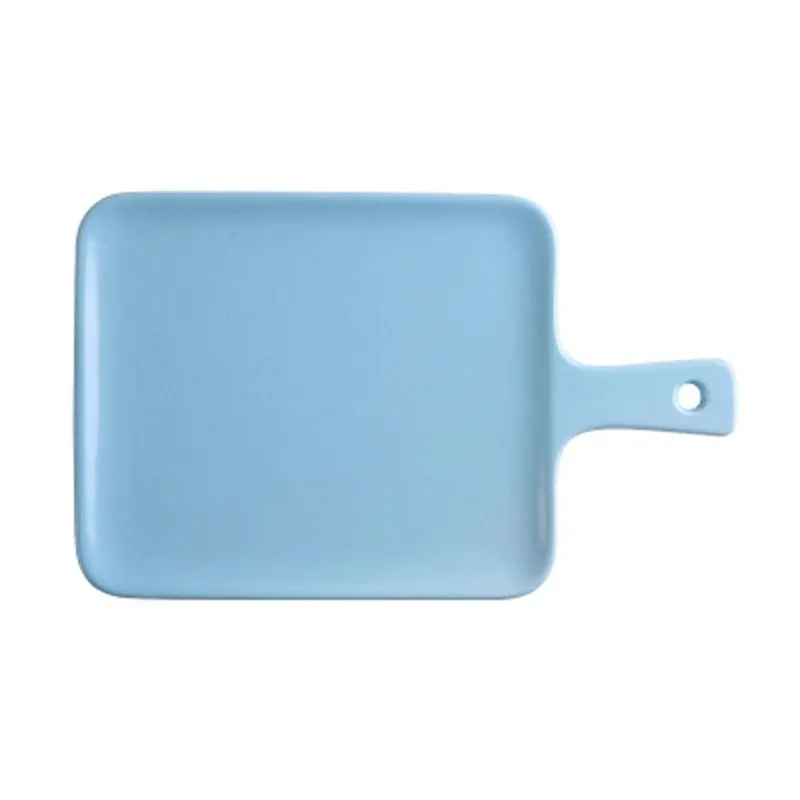 Yilala Japanese style Dinner ceramic plate dish with handle tray Solid Color Tableware | Дом и сад