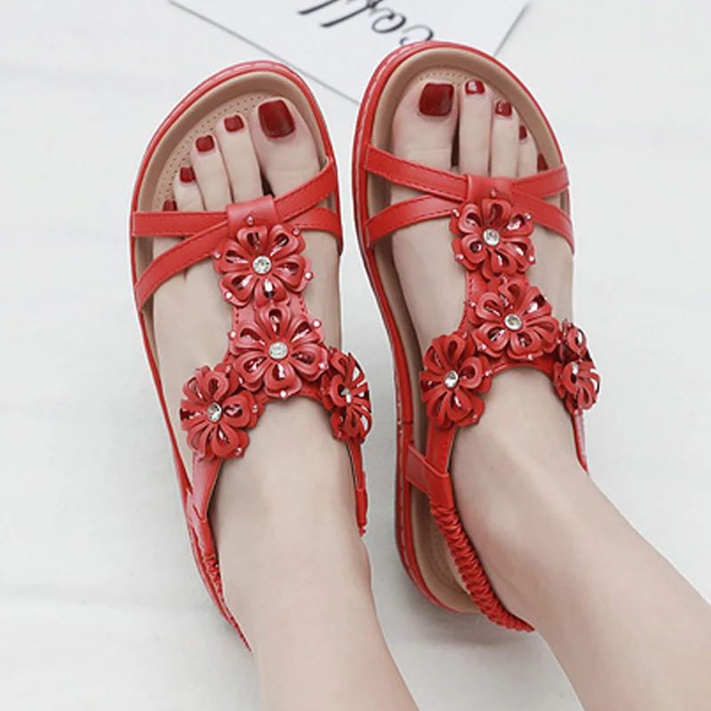 Women Sandals 2019 New Shoes Bohemian Flowers Flat Summer Beach Flip Flops Fashion Ladies Sandal | Обувь