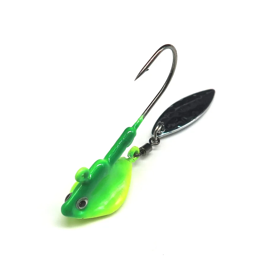 3 шт./лот зеленая приманка-блесна с очень острым рыболовным крючком приманка
