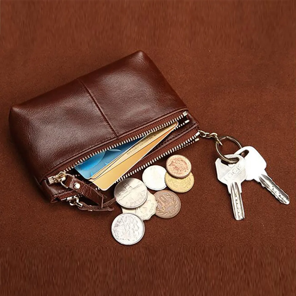 Для женщин масло воск теплые короткие брелок-кольцо для сумки отделение монет