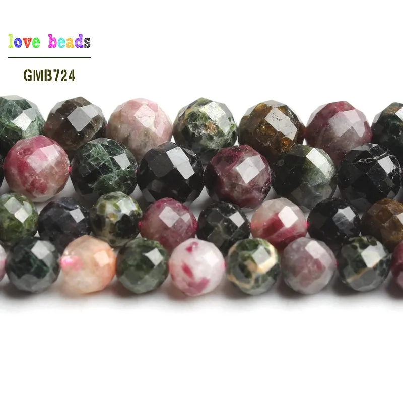 colorful tourmaline AA+ натуральный граненый морганит аквамарина Апатит Камень Круглые бусины для самостоятельного изготовления ювелирных изделий браслет 7,5 ''нить 6 мм 8 мм - Цвет: colorful tourmaline