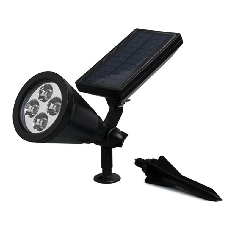 4LED Солнечный садовые светильники Spotlight Авто теплый белый солнечные лампы Путь Света Для Двор Патио газон освещение